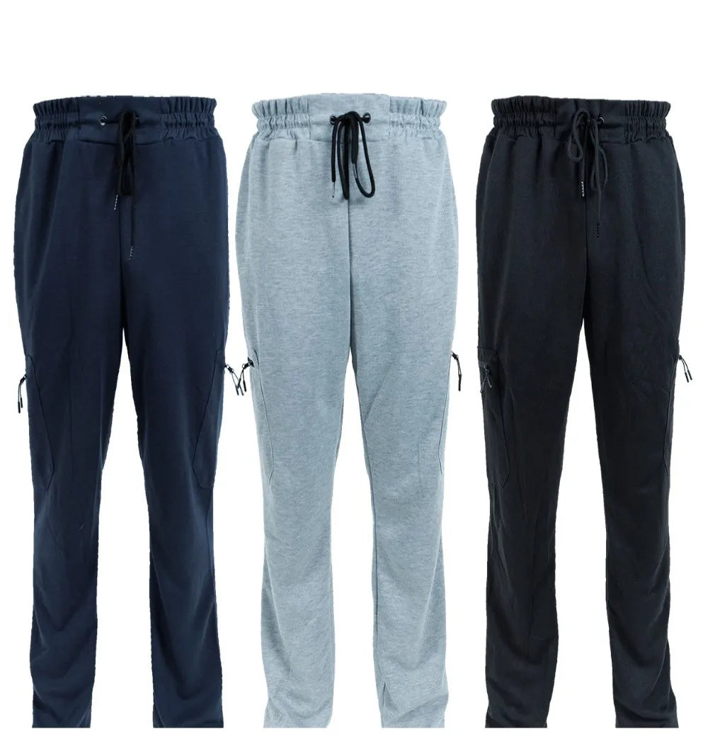 3 Pack Men's Fleece Lined Slim Fit Jogger Sweatpants | Zipper Pockets S-3XL – Wellness-Whirl