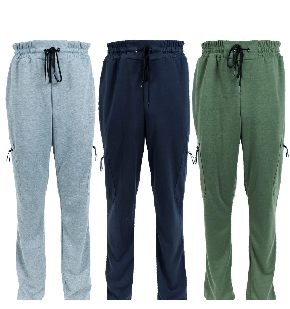 3 Pack Men's Fleece Lined Slim Fit Jogger Sweatpants | Zipper Pockets S-3XL – Wellness-Whirl