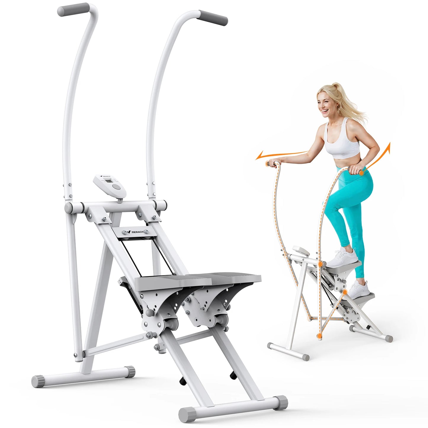Stair Stepper for Home Gym, Compact Folding Stair Climber with Extended Step Range