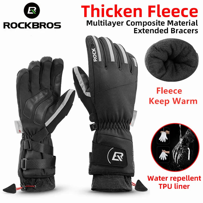 Winter Cycling Gloves | Windproof Full-Finger Fleece Gloves