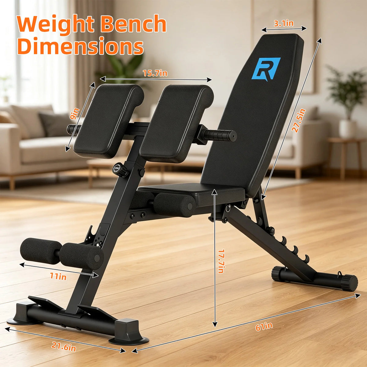 Multifunctional Adjustable Roman Chair with Resistance Bands