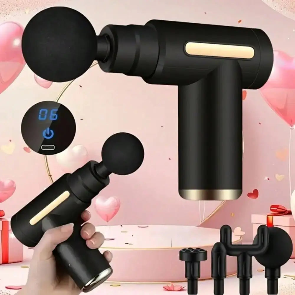Portable Massage Gun, Adjustable Electric Deep Tissue Massager, Mini Massage Gun, USB Rechargeable, With 4 Interchangeable Massage Heads, Handheld Electric Body Muscle Massage Gun, Suitable For Exercise And Fitness, Gifts For
