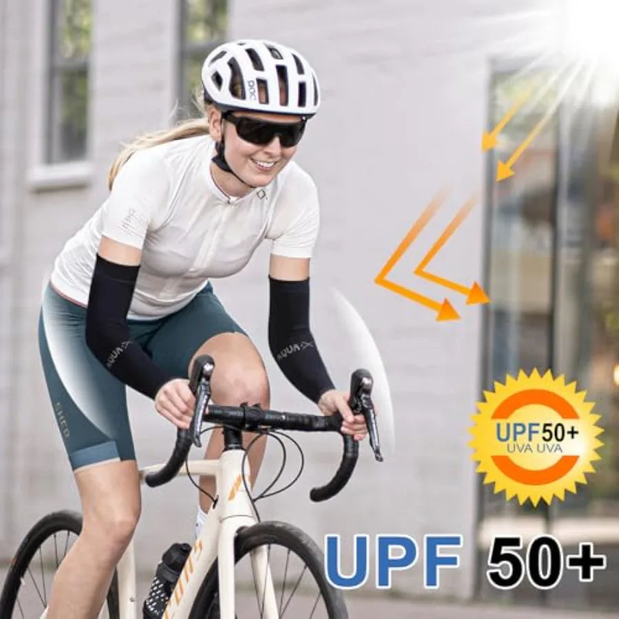 Stretch Arm Sleeves with Thumb Holes | 3-Pair Cycling Set