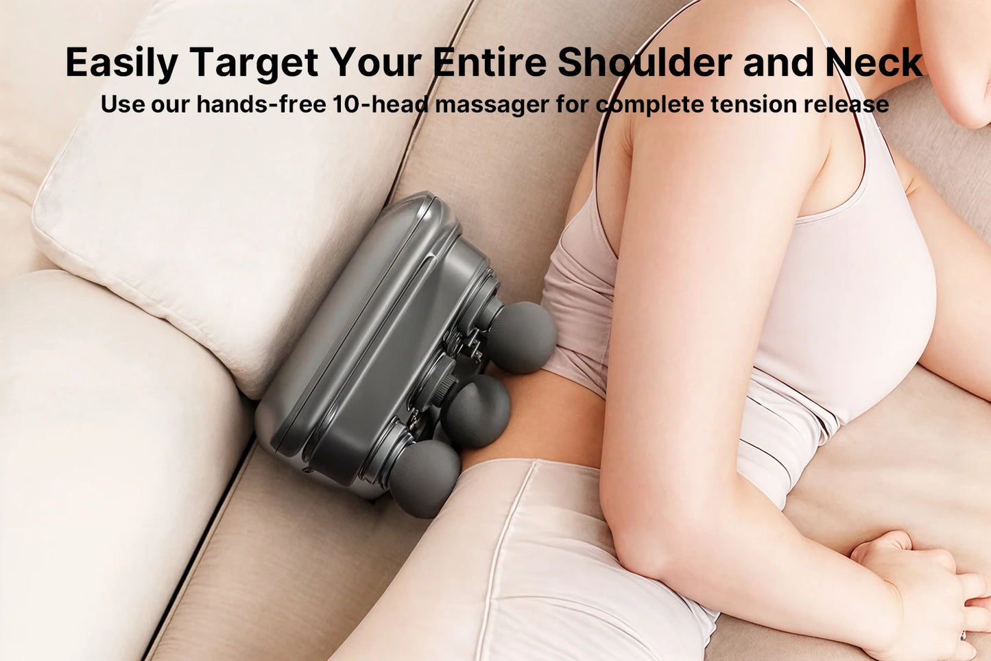 1pc Ten Head Percussion Massage Gun: USB Rechargeable, Deep Tissue Muscle Relaxation, 9 Intensity Levels, Silent