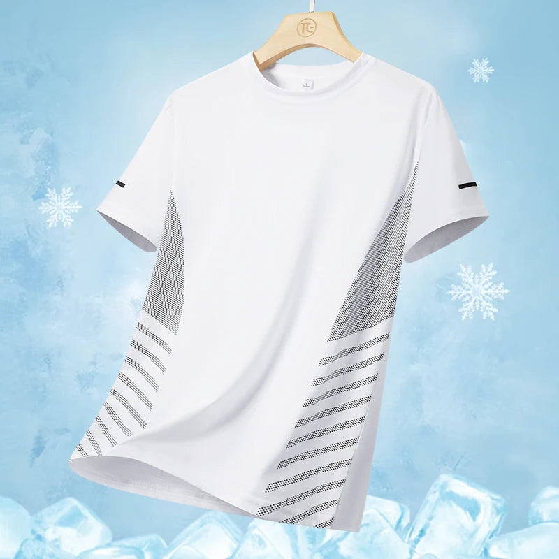 Men's Ice Silk Quick-Dry Running T-Shirt | Reflective Breathable Fitness Tee – Wellness-Whirl