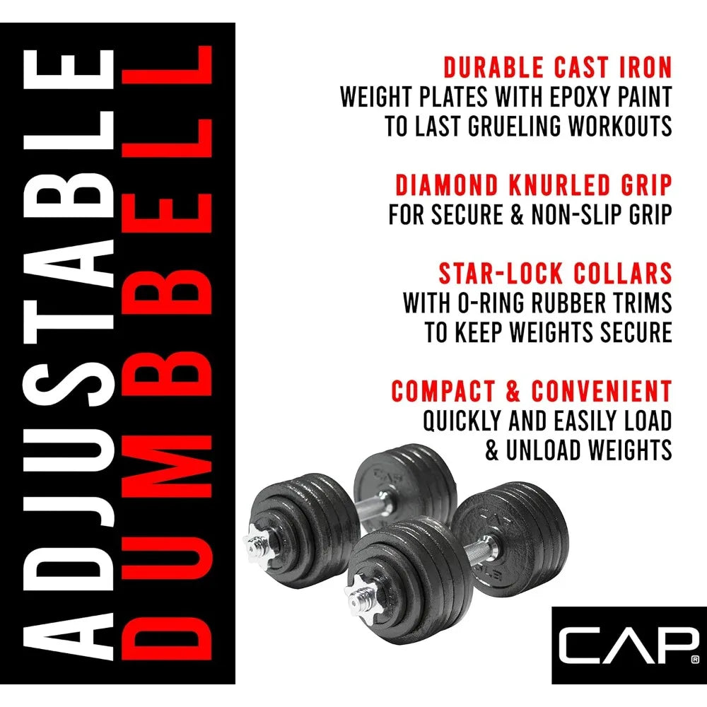 Cap Barbell Adjustable Dumbbell Weight Set | Multiple Options