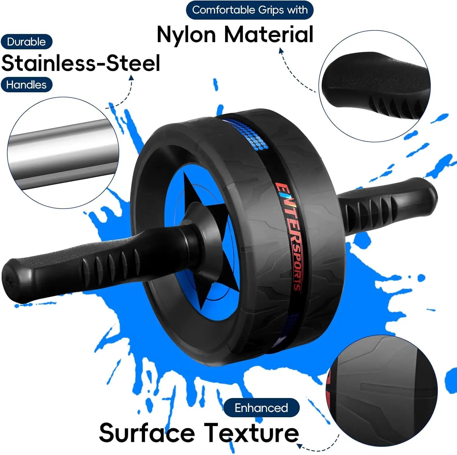 Ab Roller Wheel for Core Workout | Non-Slip Handles & Knee Mat Included – Wellness-Whirl