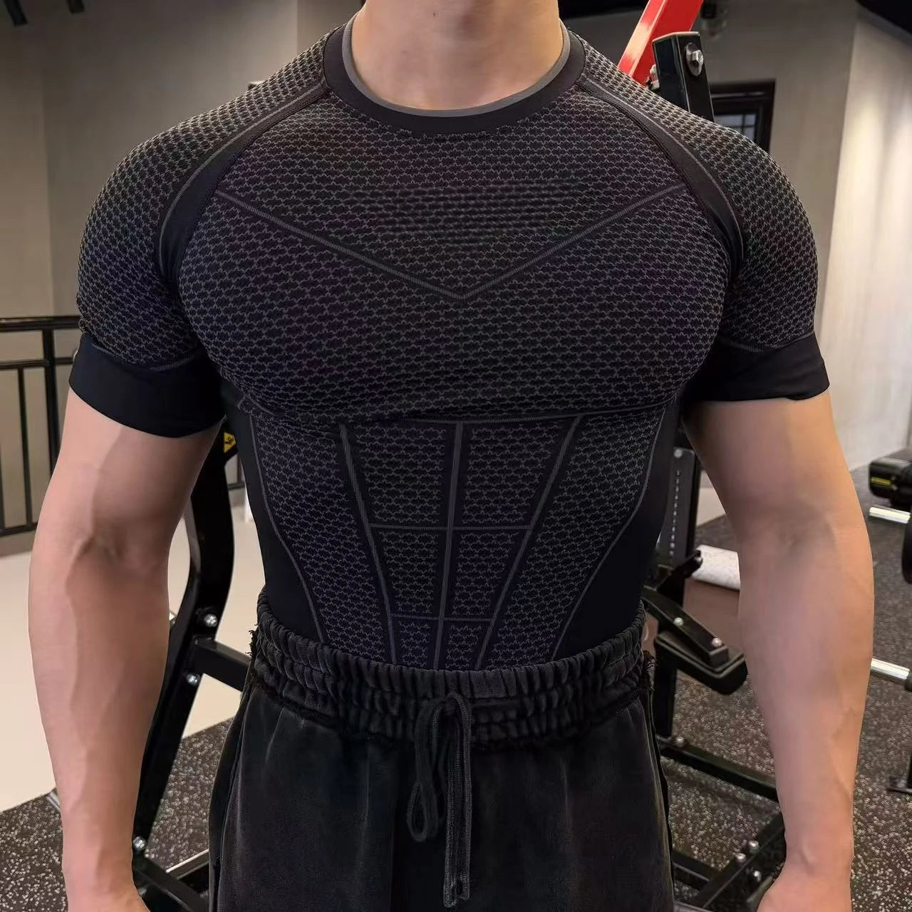 Men's Nylon 5.0 Muscle Compression Top Quick Dry Breathable High Elastic for Fitness Running Basketball Gym Training Summer