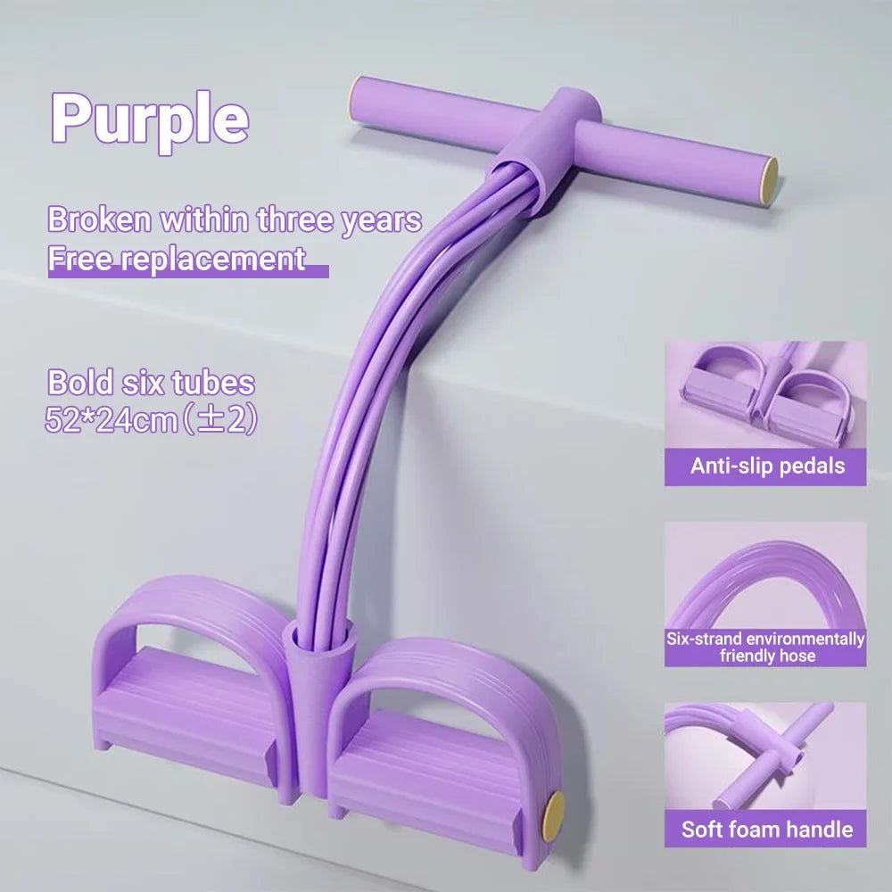 6-Tube Resistance Multi Function Tension Rope 6-Tube Elastic Yoga Pedal Puller