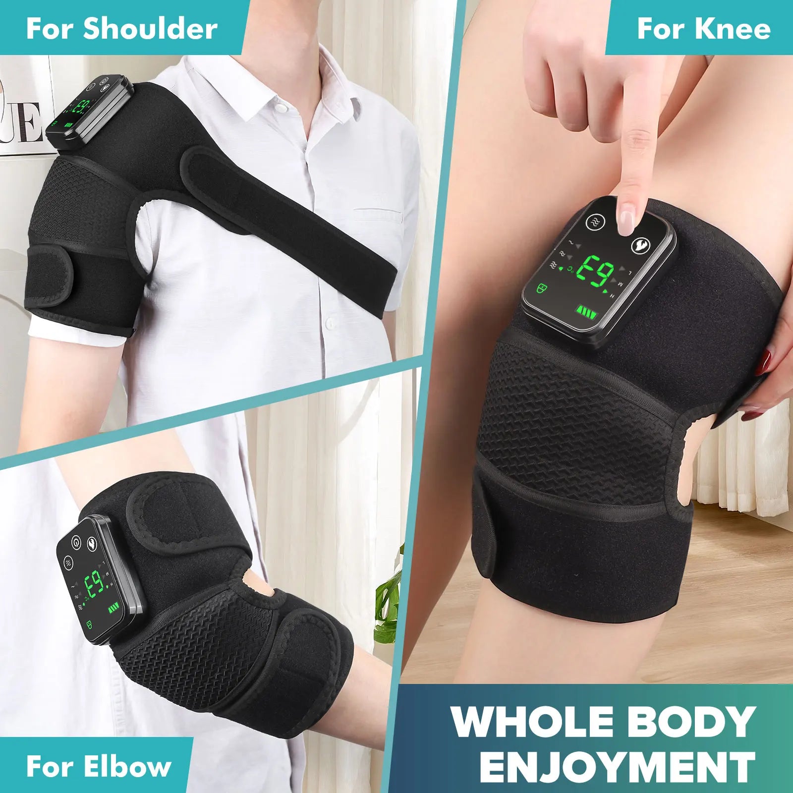 Electric Heated Knee & Joint Massager | Vibration Warm Compress for Neck, Shoulder & Knee