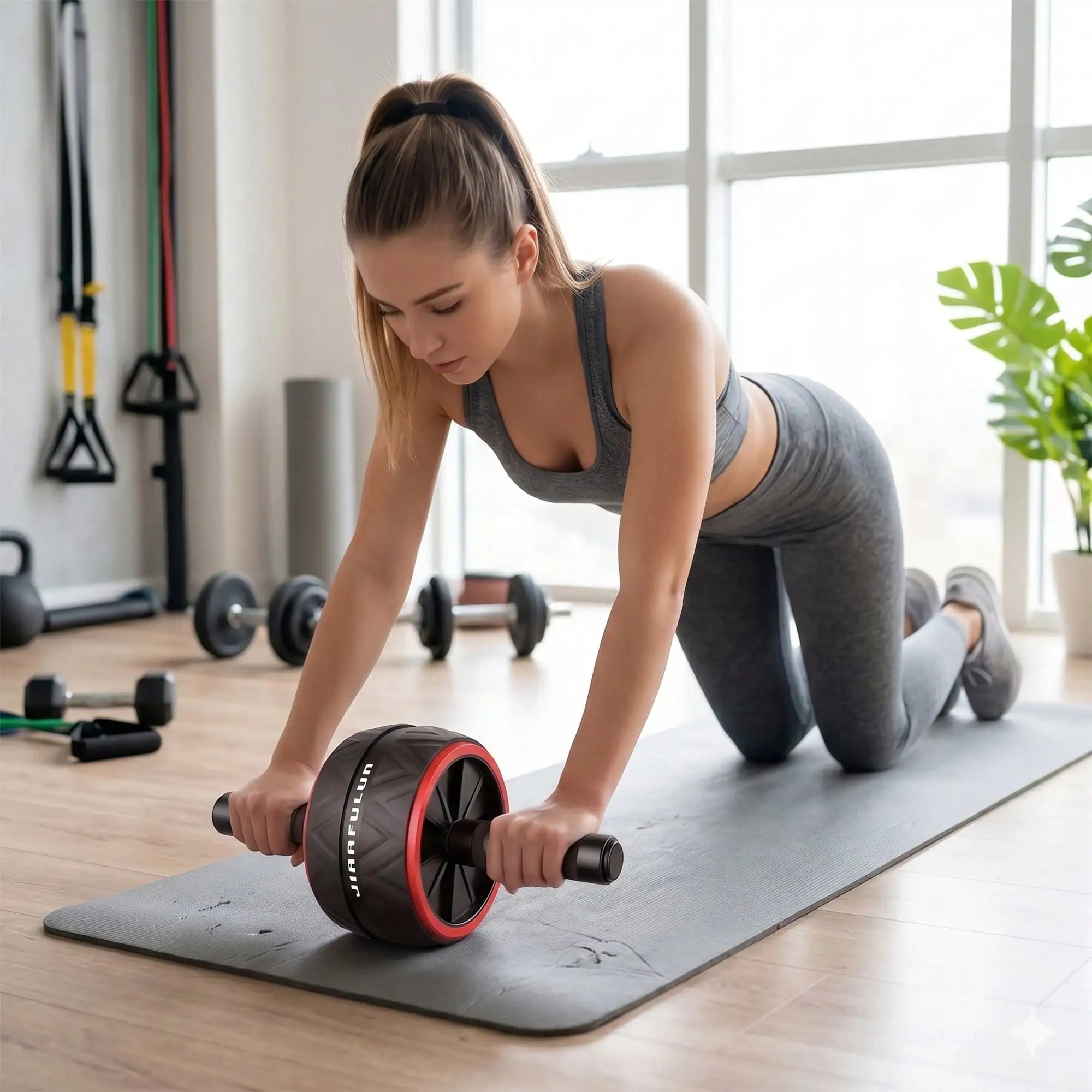 Ab Roller for Core & Chest Training | Compact Home Fitness Equipment – Wellness-Whirl