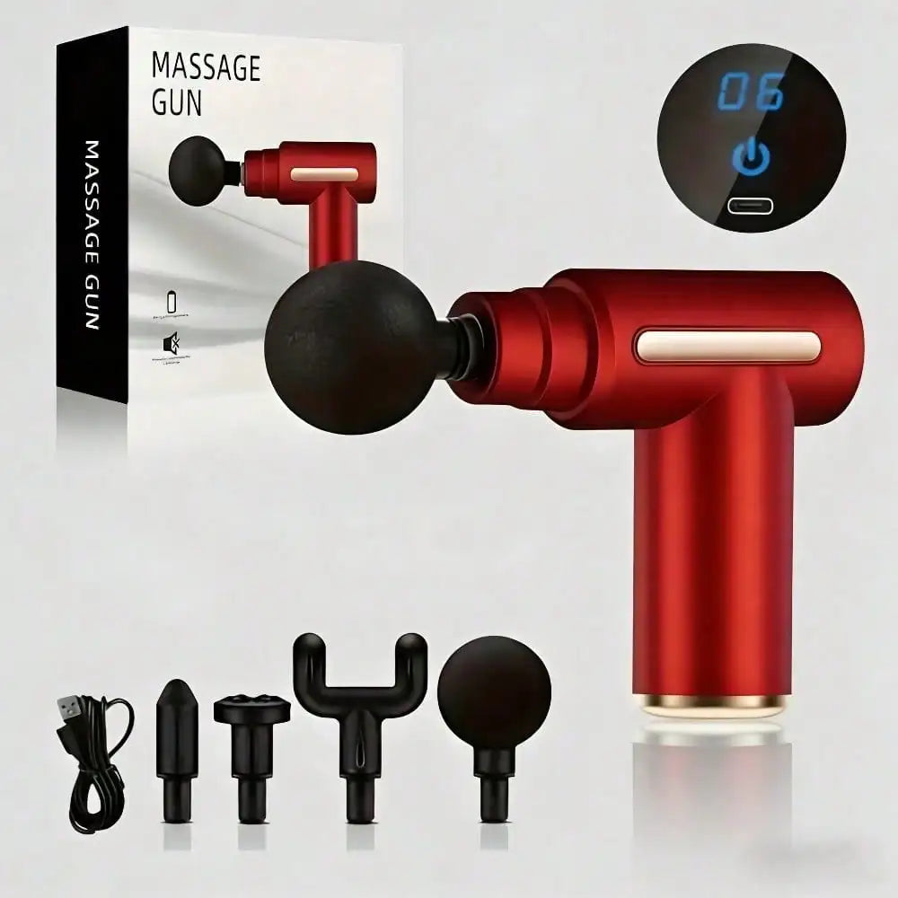 Electric Fascia Massage Gun, Portable Muscle Massager With LED Touch Screen