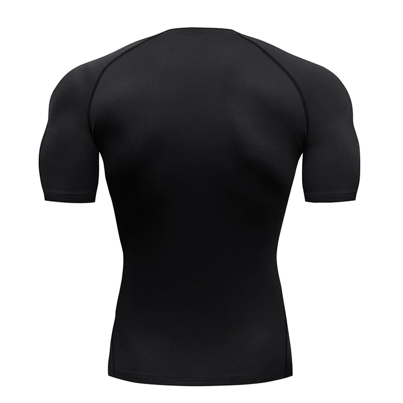 Men's Short Sleeve Compression Running T-Shirt | Gym & Athletic Fitness Tee – Wellness-Whirl