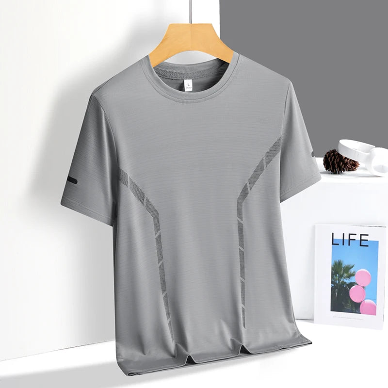 Men's Ice Silk Quick-Dry Running T-Shirt | Reflective Breathable Fitness Tee – Wellness-Whirl