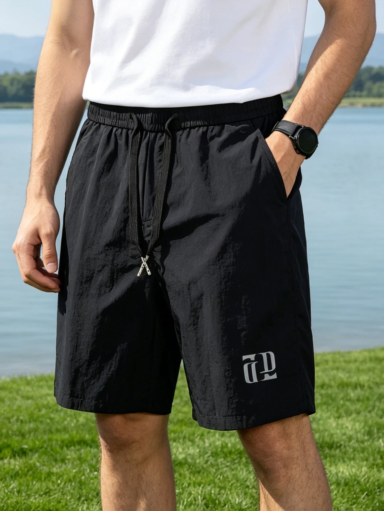 Men's Cargo Sweat Shorts Casual Sports Shorts, Drawstring Elastic Waistband Athletic Shorts,for Sports, Fitness, Jogging, Casual