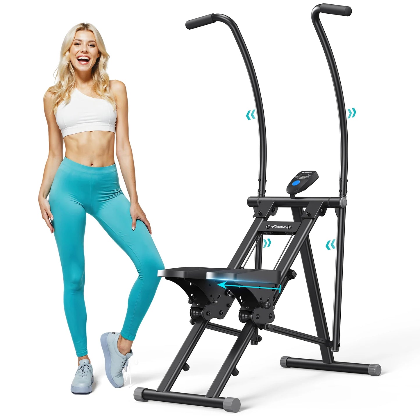 Stair Stepper for Home Gym, Compact Folding Stair Climber with Extended Step Range