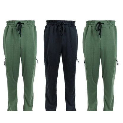 3 Pack Men's Fleece Lined Slim Fit Jogger Sweatpants | Zipper Pockets S-3XL – Wellness-Whirl