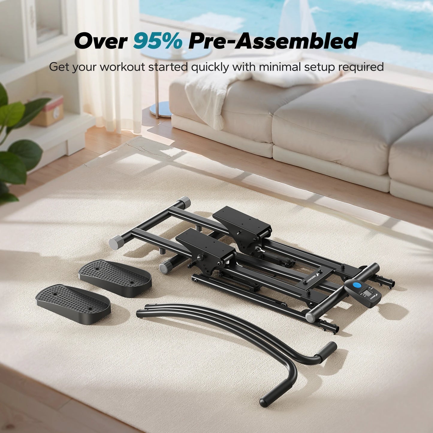 Stair Stepper for Home Gym, Compact Folding Stair Climber with Extended Step Range