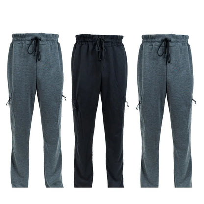 3 Pack Men's Fleece Lined Slim Fit Jogger Sweatpants | Zipper Pockets S-3XL – Wellness-Whirl