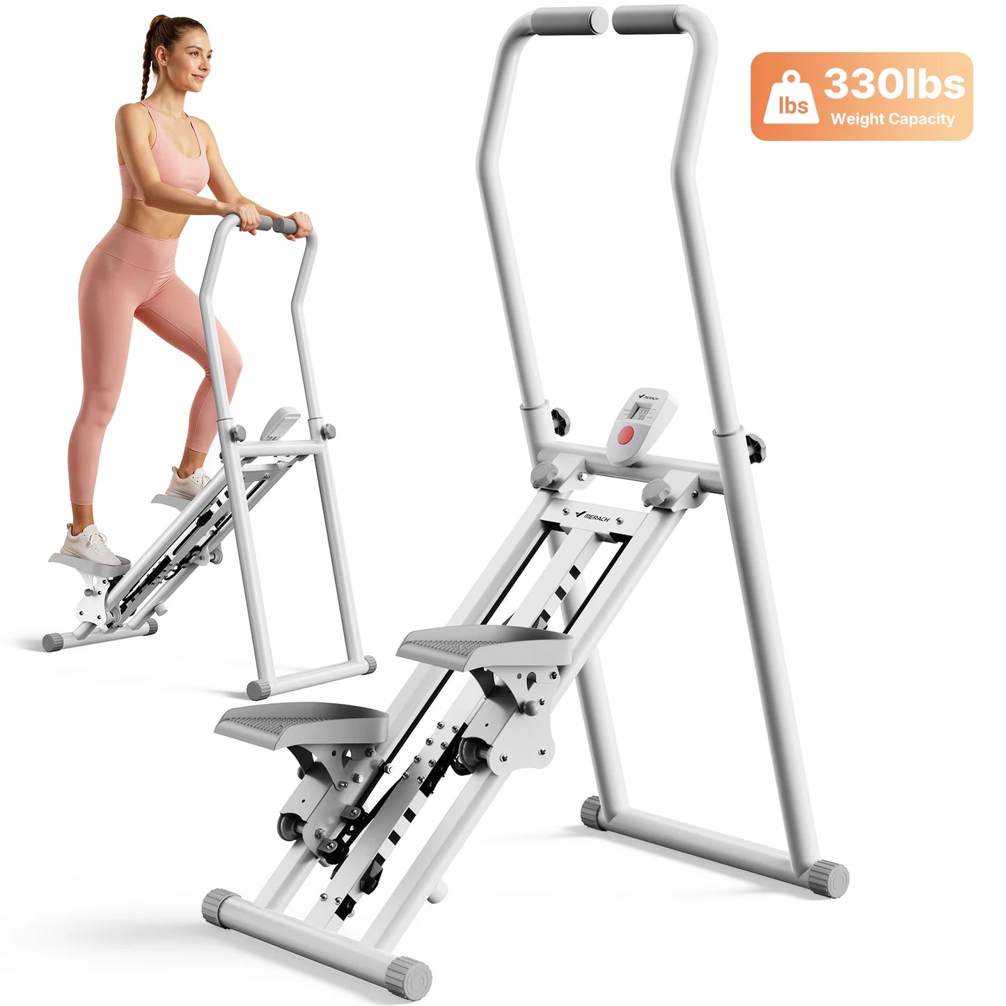 Stair Stepper Foldable Full Body Workout Silent Multi-functional Adjustable Fitness Climbing Machine for Home Use Exercise Running Sweating