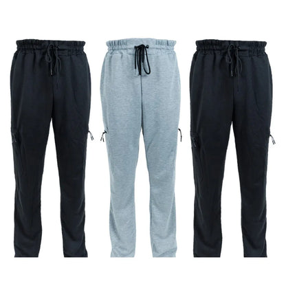 3 Pack Men's Fleece Lined Slim Fit Jogger Sweatpants | Zipper Pockets S-3XL – Wellness-Whirl