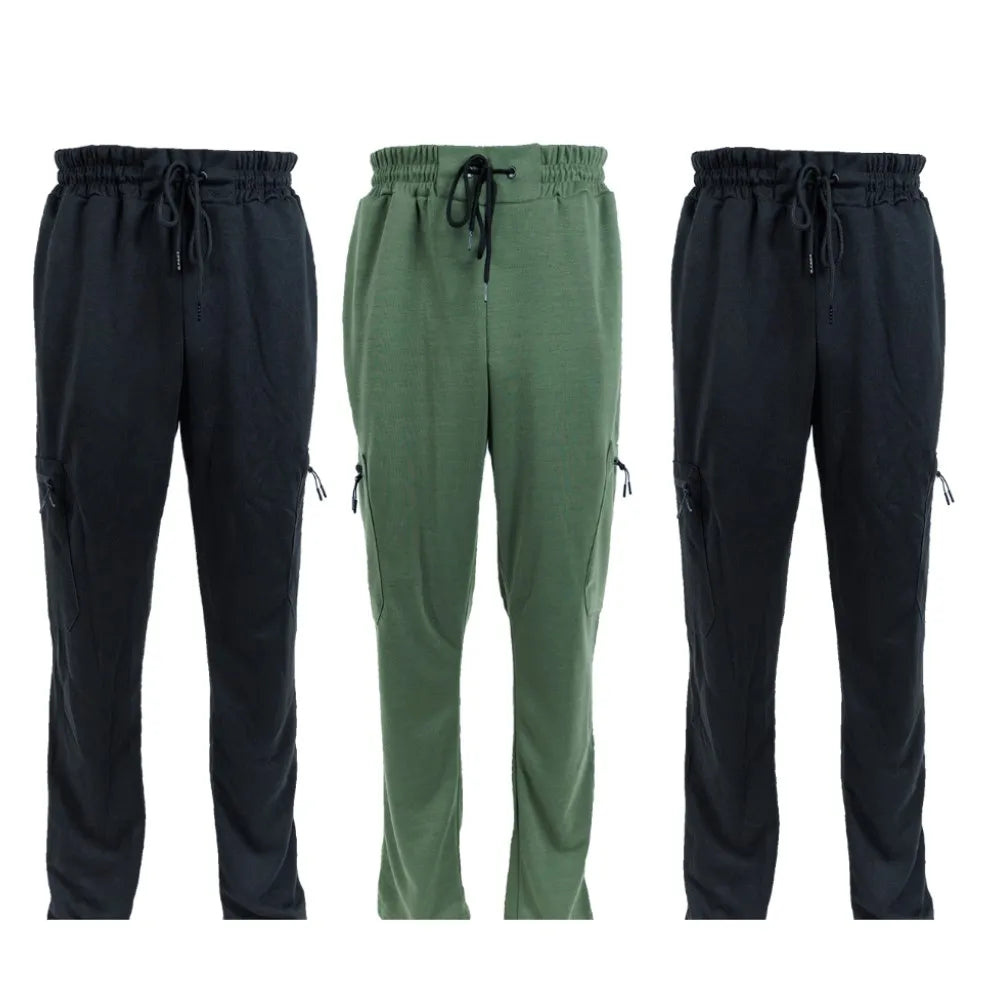 3 Pack Men's Fleece Lined Slim Fit Jogger Sweatpants | Zipper Pockets S-3XL – Wellness-Whirl