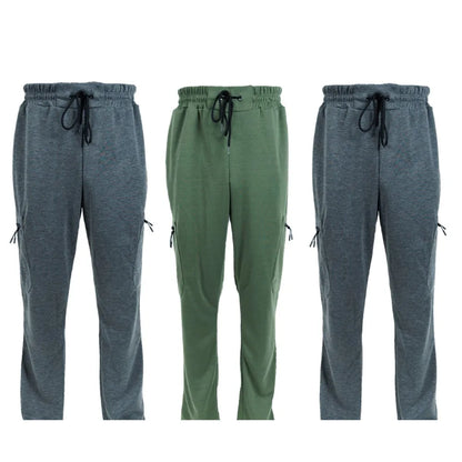 3 Pack Men's Fleece Lined Slim Fit Jogger Sweatpants | Zipper Pockets S-3XL – Wellness-Whirl
