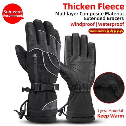Winter Cycling Gloves | Windproof Full-Finger Fleece Gloves