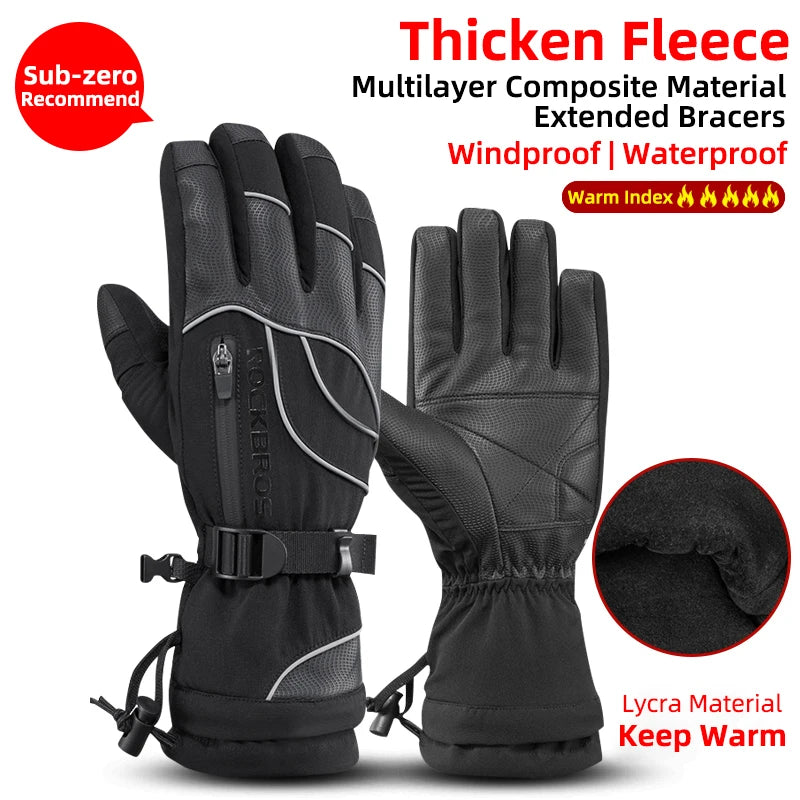 Winter Cycling Gloves | Windproof Full-Finger Fleece Gloves