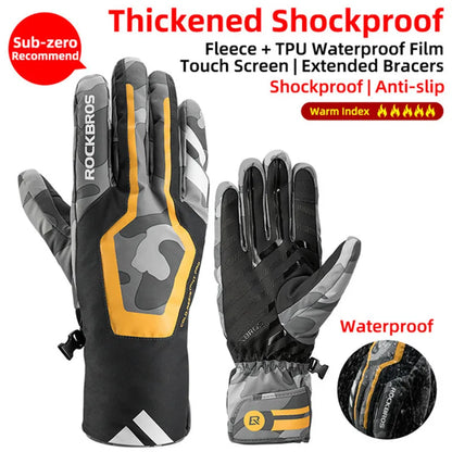 Winter Cycling Gloves | Windproof Full-Finger Fleece Gloves