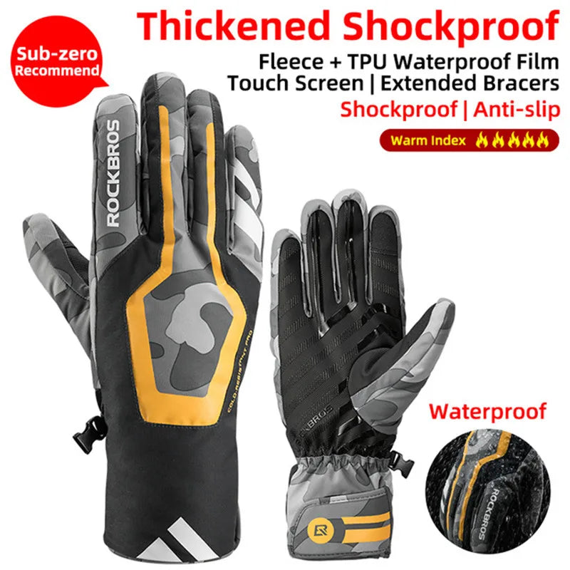 Winter Cycling Gloves | Windproof Full-Finger Fleece Gloves