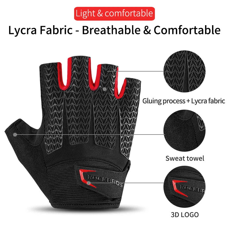 Cycling Gloves Half Finger Men Women Anti Slip Gel Pad Breathable Motorcycle MTB Road Bike Gloves Sports Bicycle Gloves