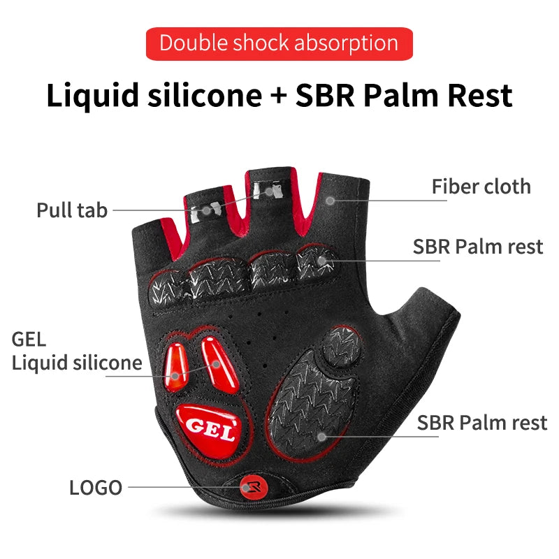 Cycling Gloves Half Finger Men Women Anti Slip Gel Pad Breathable Motorcycle MTB Road Bike Gloves Sports Bicycle Gloves