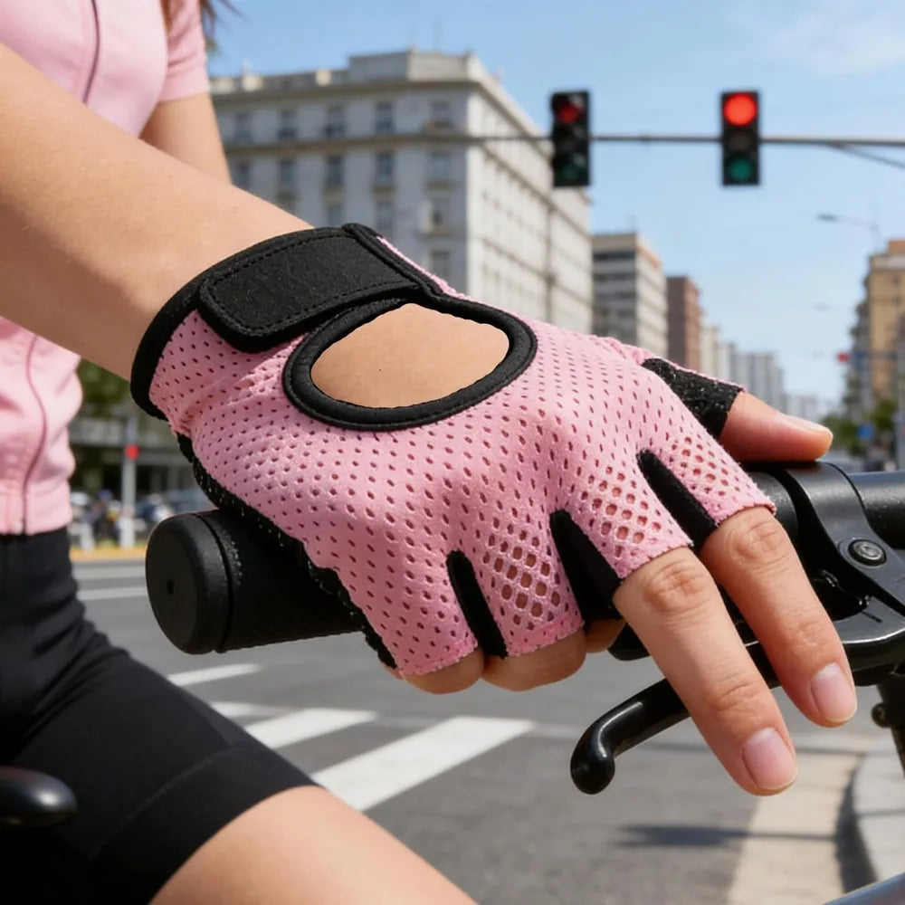 Anti Slip Fingerless Workout Gloves for Women Non Slip Gym Training Gloves with Premium Grip Padded Palm for Weight Lifting Cycling