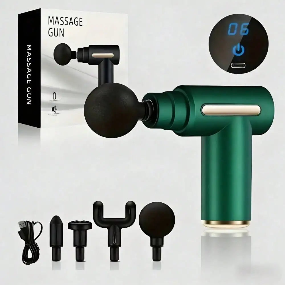Electric Fascia Massage Gun, Portable Muscle Massager With LED Touch Screen