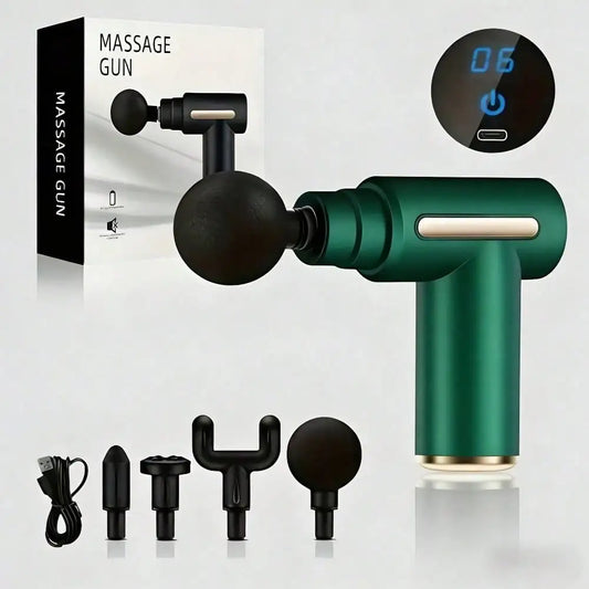 Electric Fascia Massage Gun, Portable Muscle Massager With LED Touch Screen