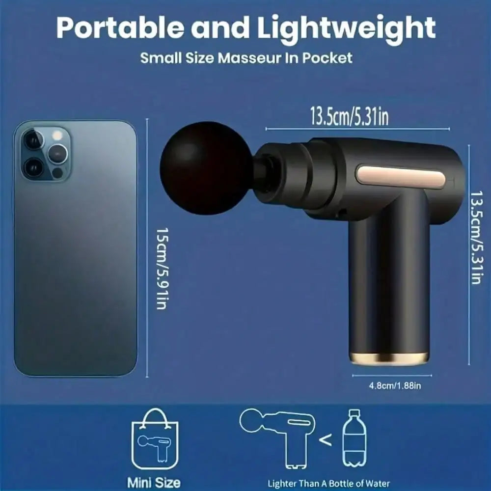 Electric Fascia Massage Gun, Portable Muscle Massager With LED Touch Screen
