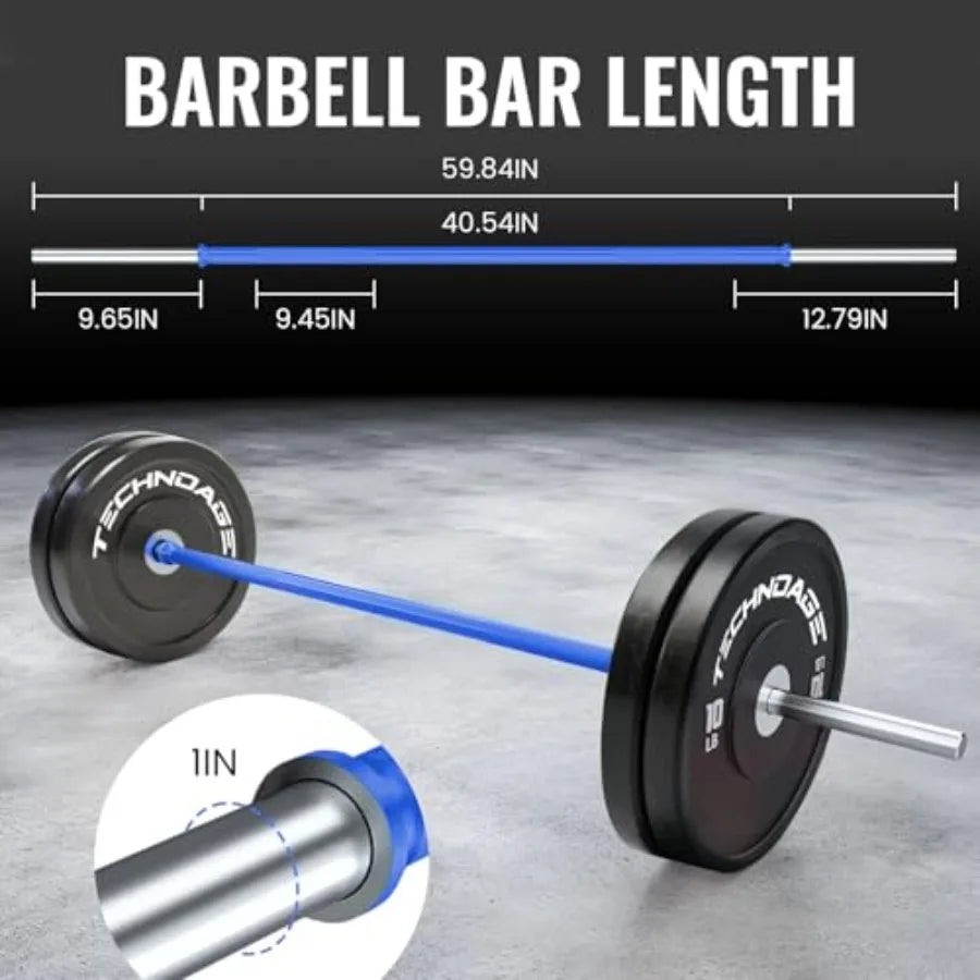 5FT/6FT Standard Barbell 350LB | Home Gym Strength Bar