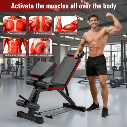 7-Level Foldable Weight Bench | Adjustable Incline Dumbbell Bench – Wellness-Whirl