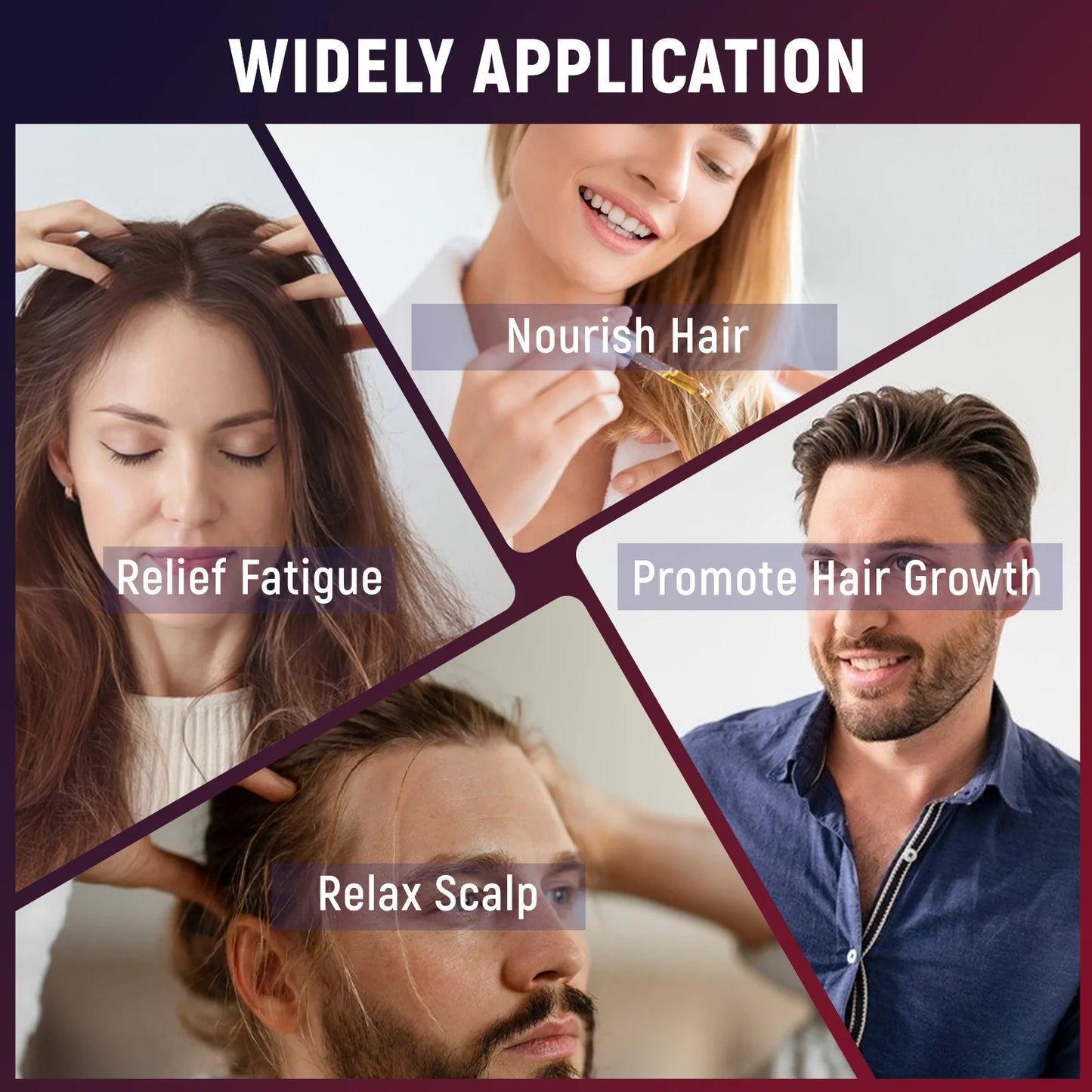 Head Massage Comb Red Light Hair Care High Frequency Vibration Head Massager Essential Oil Atomization Function Relieve Pressure