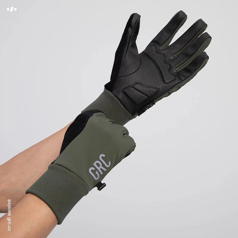 GRC Winter Cycling Gloves TECH Series Windproof Thermal XRD Shockproof Full Finger MTB Road Bike Gloves