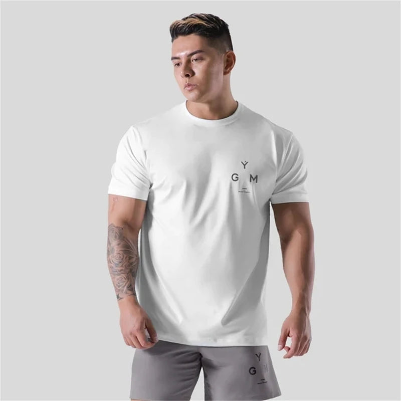 Men's Cotton Gym T-Shirt | Fitness Bodybuilding Tee
