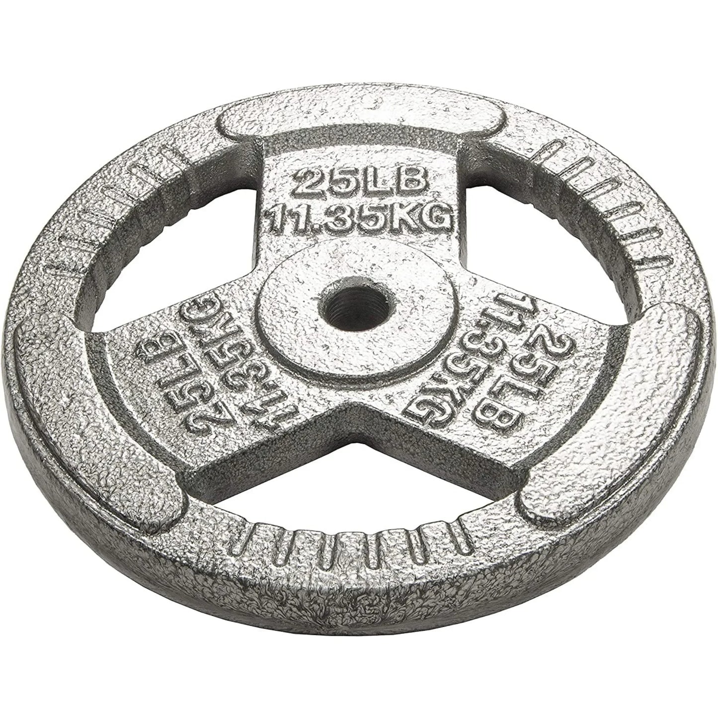 Cast Iron Plate Weight Plate for Strength Training, Weightlifting, 1-Inch, 25lbs Single,Durable Black Enamel Coating