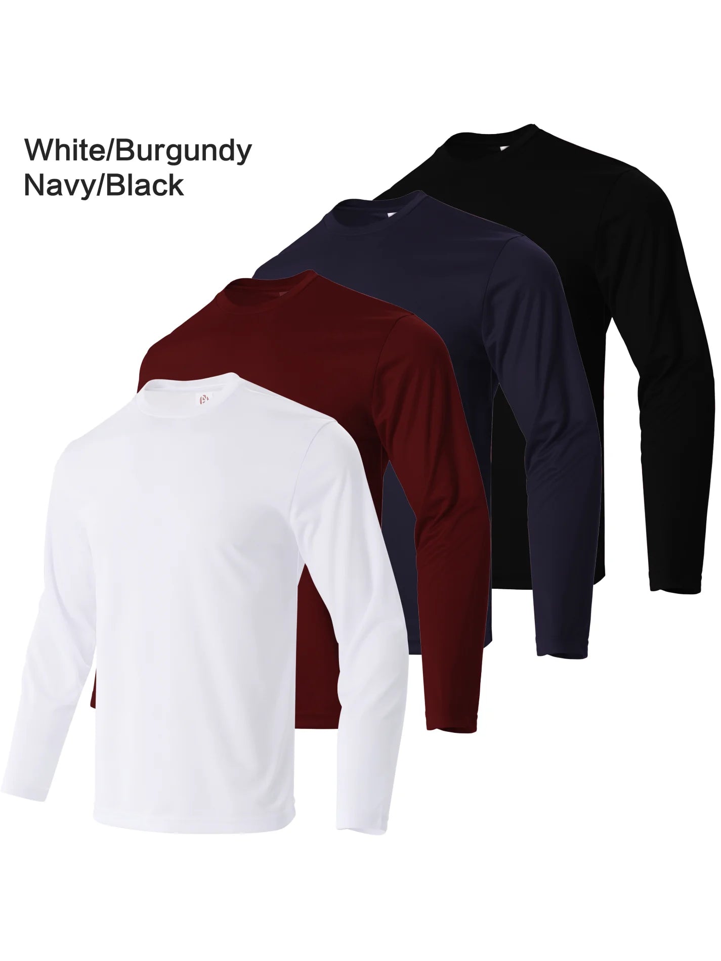 Men's Quick Dry Long Sleeve Sport T-Shirt Set (4-Pack)