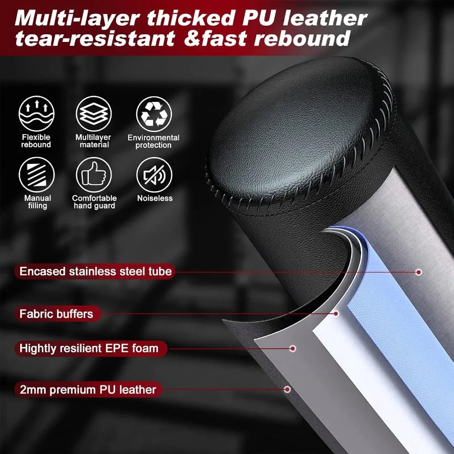 70'' Freestanding Punching Bag Heavy Boxing Bag with Boxing Gloves Adult/Men Stand Kickboxing Bag for MMA Martial Arts Boxing T