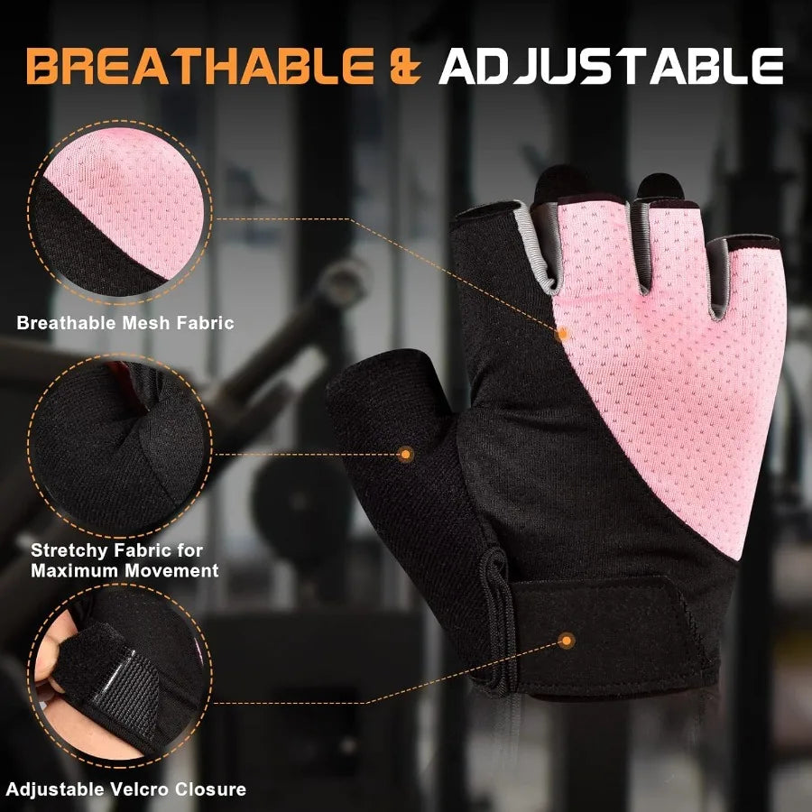 Fingerless Breathable Workout Gloves for Weightlifting Cycling Running and Outdoor Sports Enhanced Grip and Ventilation for Max