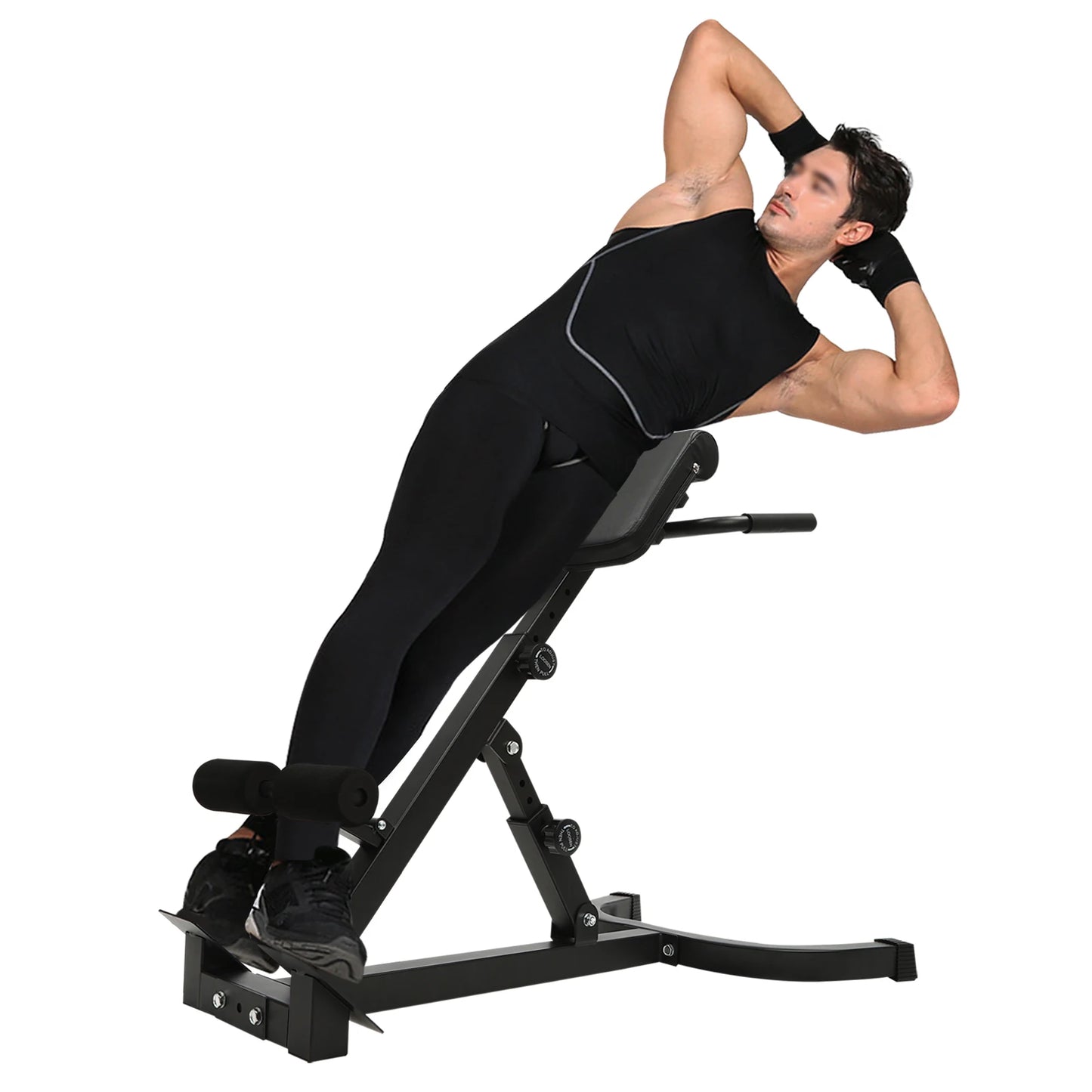 103*70*113 cm/ 40.55*27.55*44.48 in Black Home Fitness Workout Roman Chair Hyperextension Back Extension Bench Adjustable