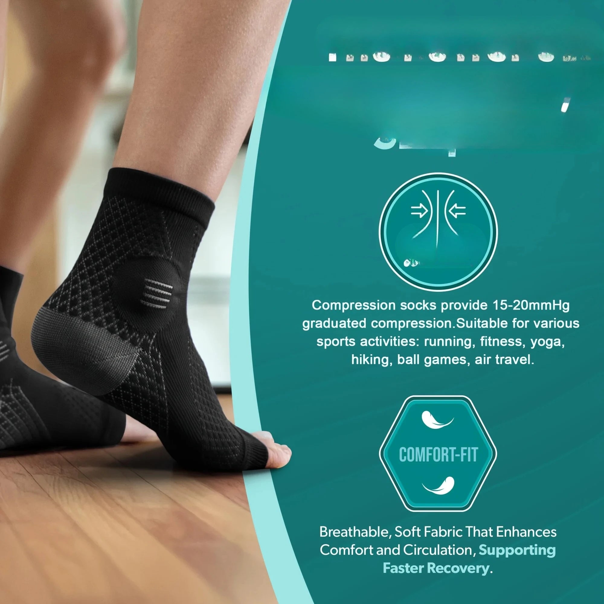 Compression Socks with Arch Support | Open-Toe Neuropathy Foot Sleeves – Wellness-Whirl