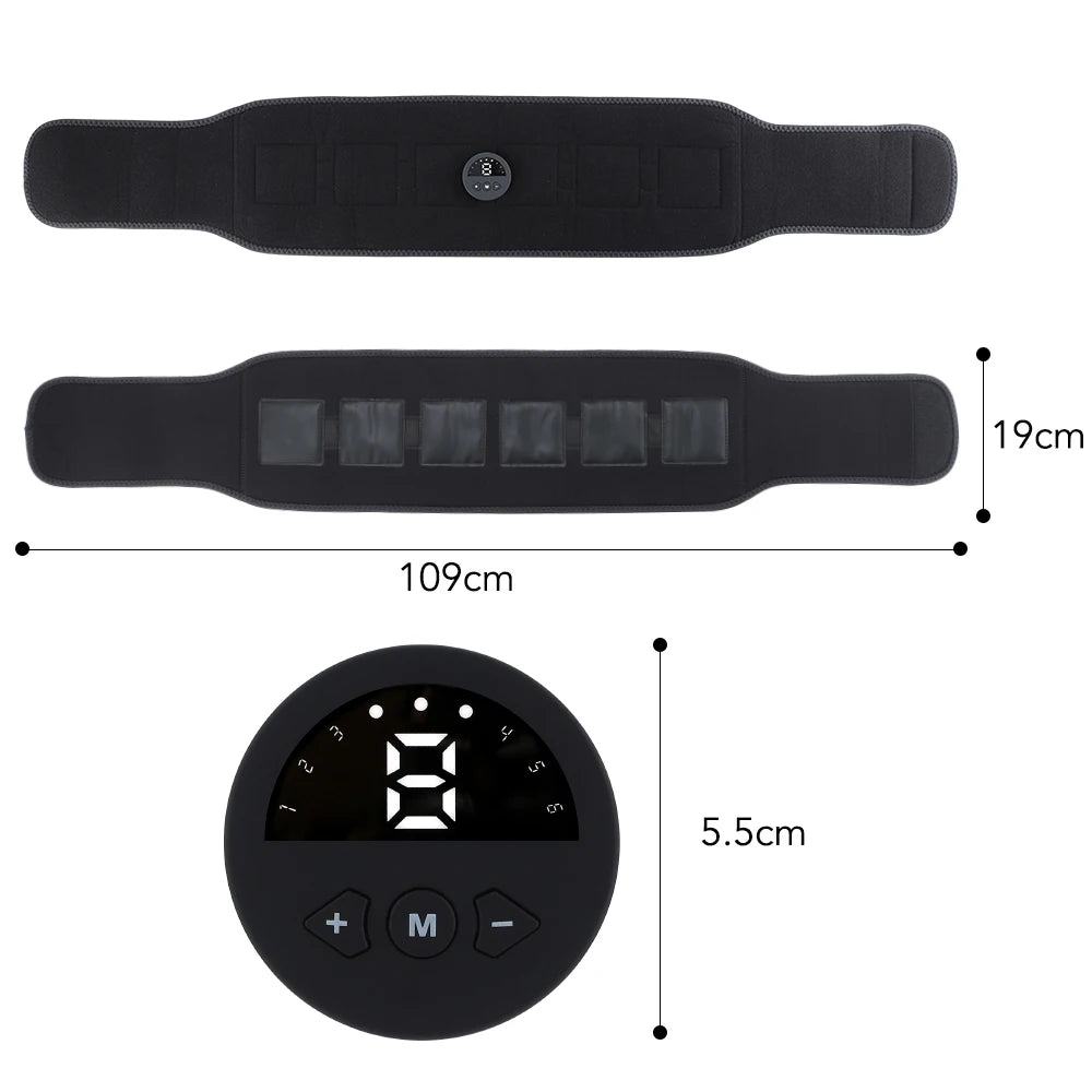EMS Electric Muscle Stimulator Waist Fitness Vibrating Massage Belt Abdominal Muscle Trainer Weight Loss Slimming Massager