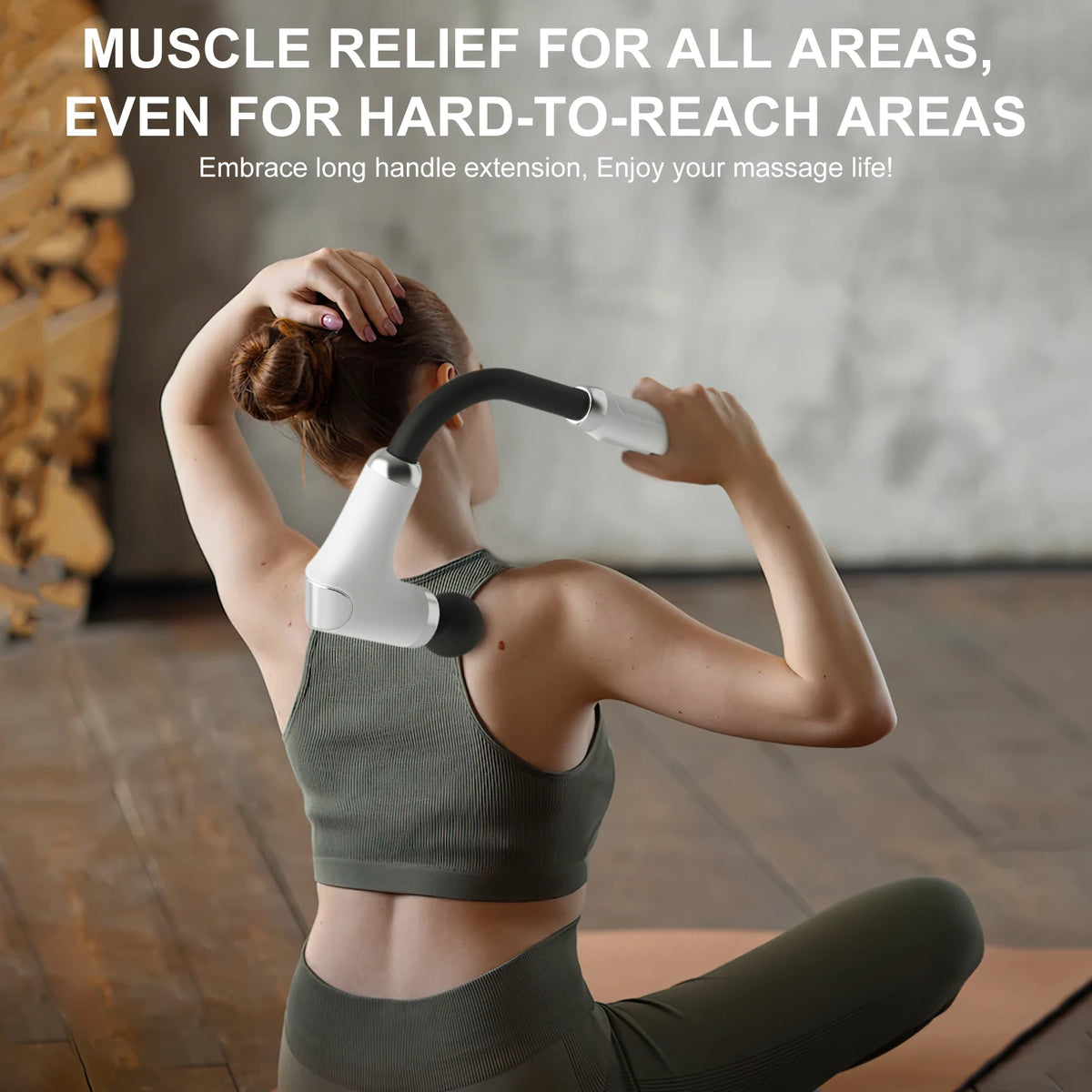 Rechargeable Long-Handle Massage Gun | 6 Speeds & 3 Modes